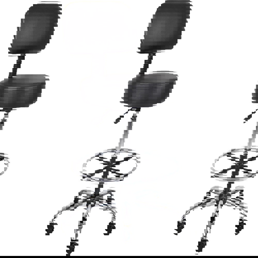 Adjustable Drafting Stool with Back and Removable Foot Rest: 28 to 34